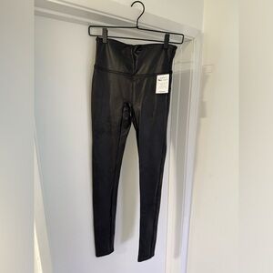 Brand: Spanx. Size: M Tall. Color: Black faux leather